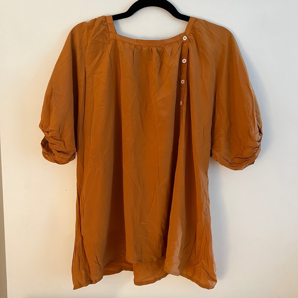 Vintage Italian Silk burnt orange blouse